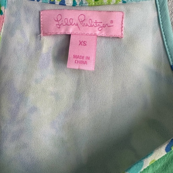 Lilly Pulitzer Women’s Sky Blue Heaven Racerback 100% Silk Tank Dress Size XS - Picture 2 of 5